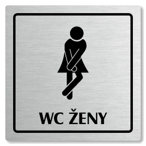 WC ženy, 118x118mm, stříbrná, Arizona